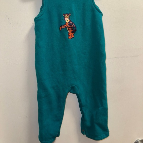 Teal Kids Footie with Tiger Patch - Picture 1 of 4